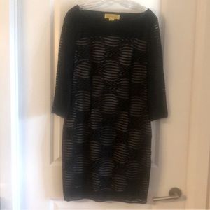 C. malandrino black dress w/ beige shell & c-thru sleeves. S 10. Excel. Condit.